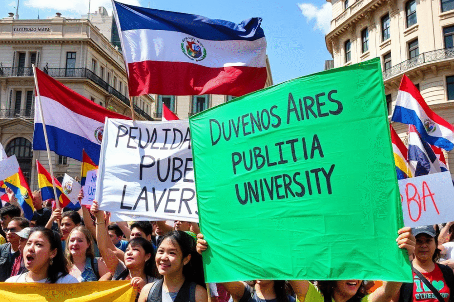 Manifestação de estudantes em Buenos Aires a favor das universidades públicas